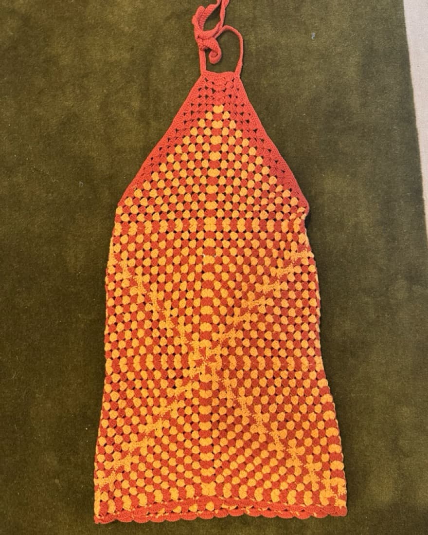 Red & Orange Crochet Mini Dress - Image 2