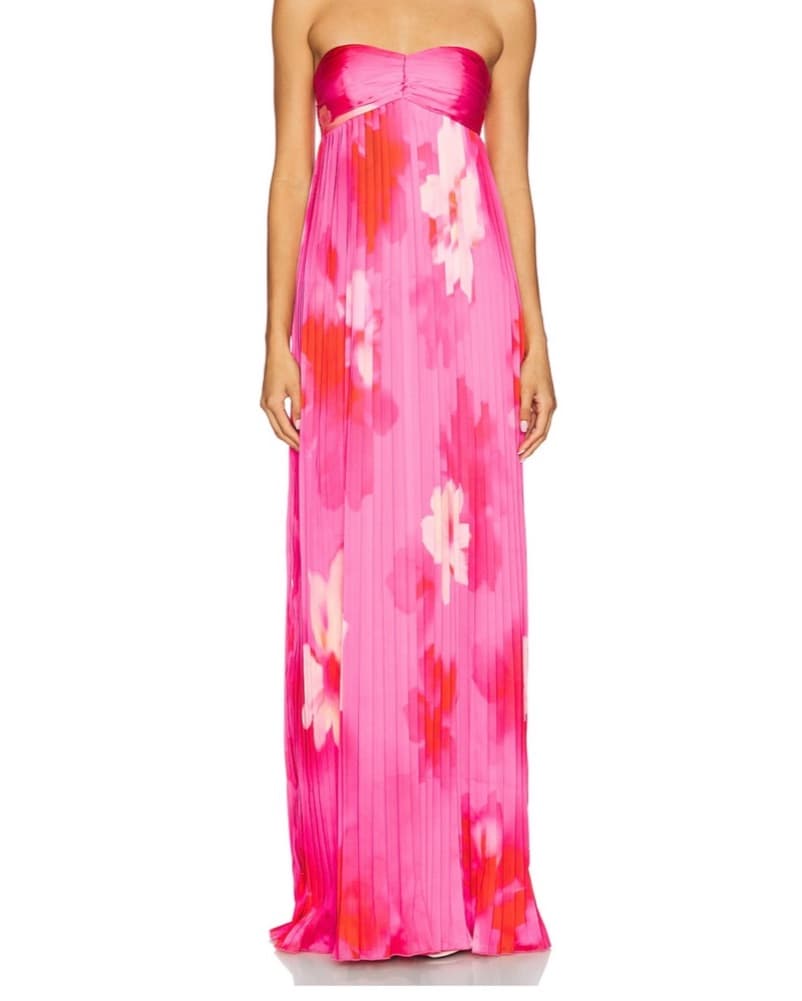 Pink Floral Formal Dress - Image 1