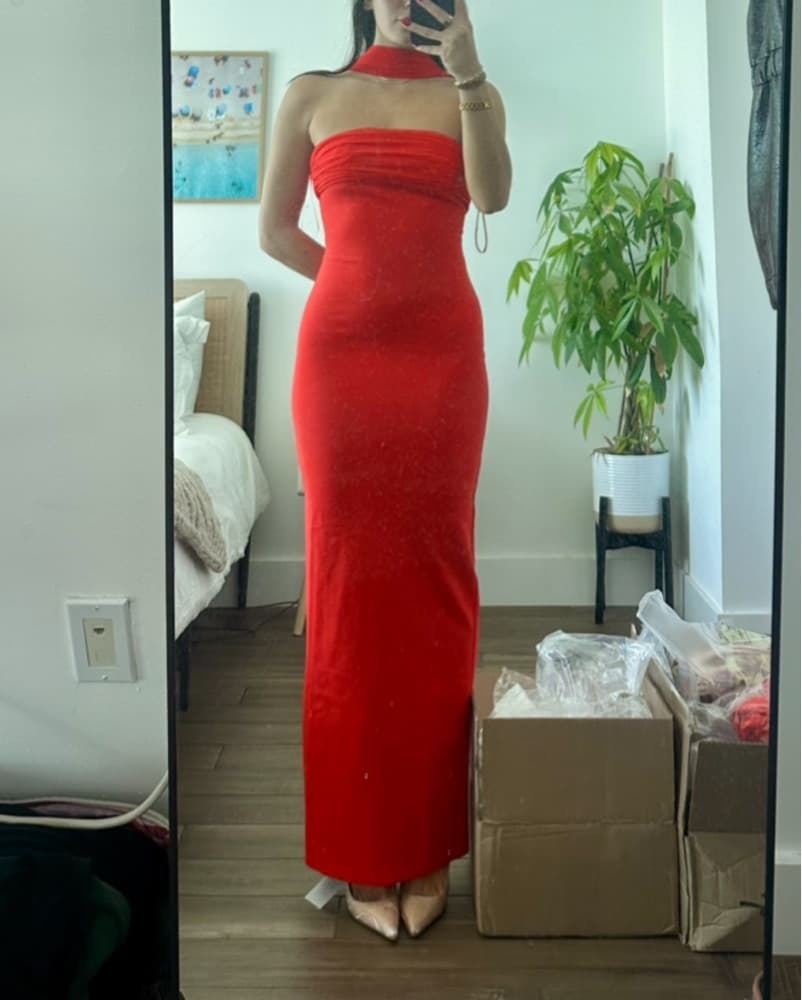 Superdown Red Strapless Gown - Image 5