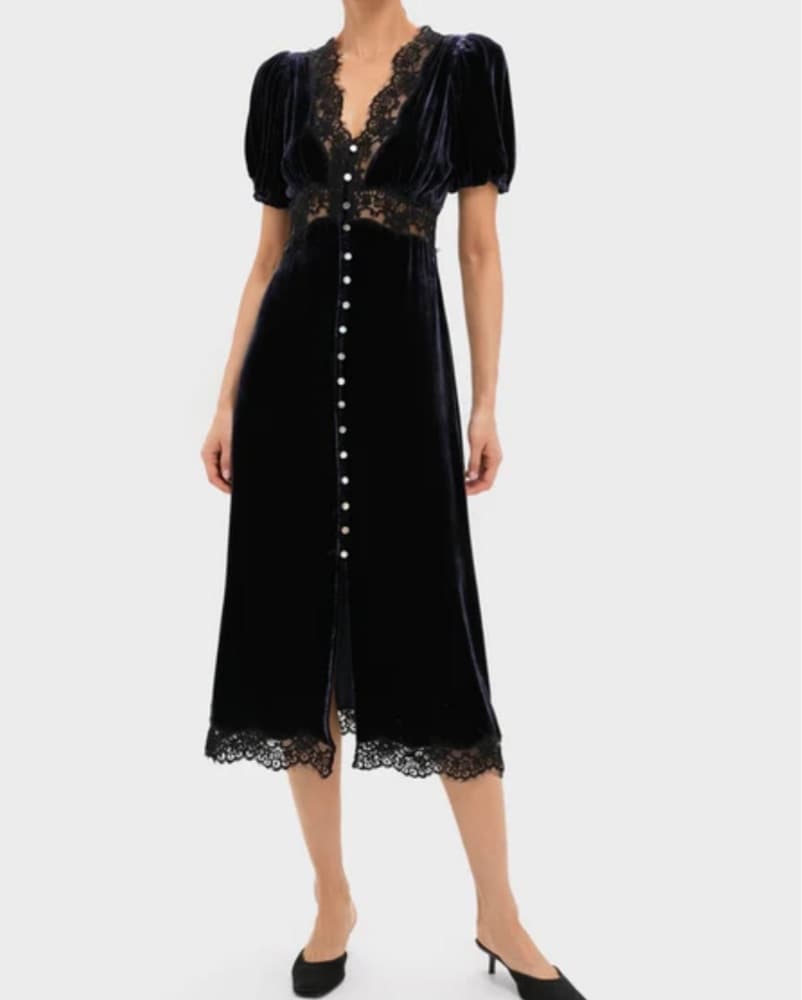 Sea New York Navy Velvet Dress - Image 1