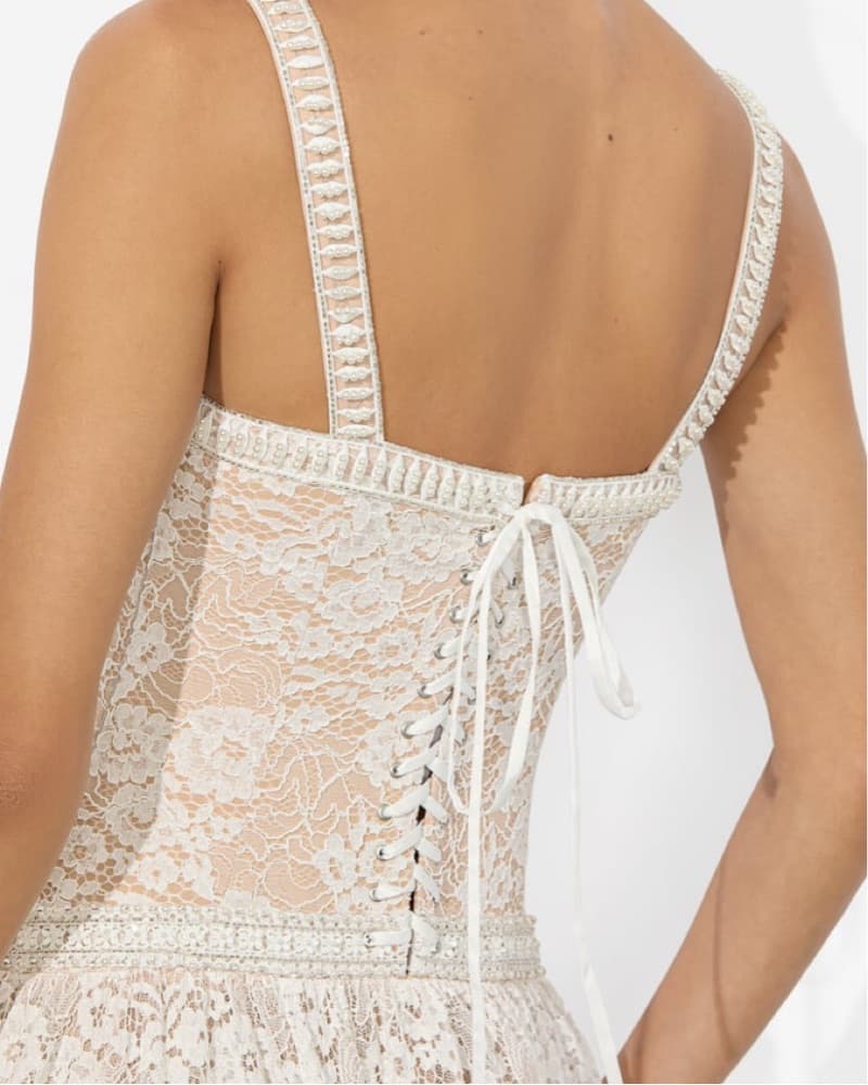 Alice And Olivia Lace Tiered Gown - Image 4