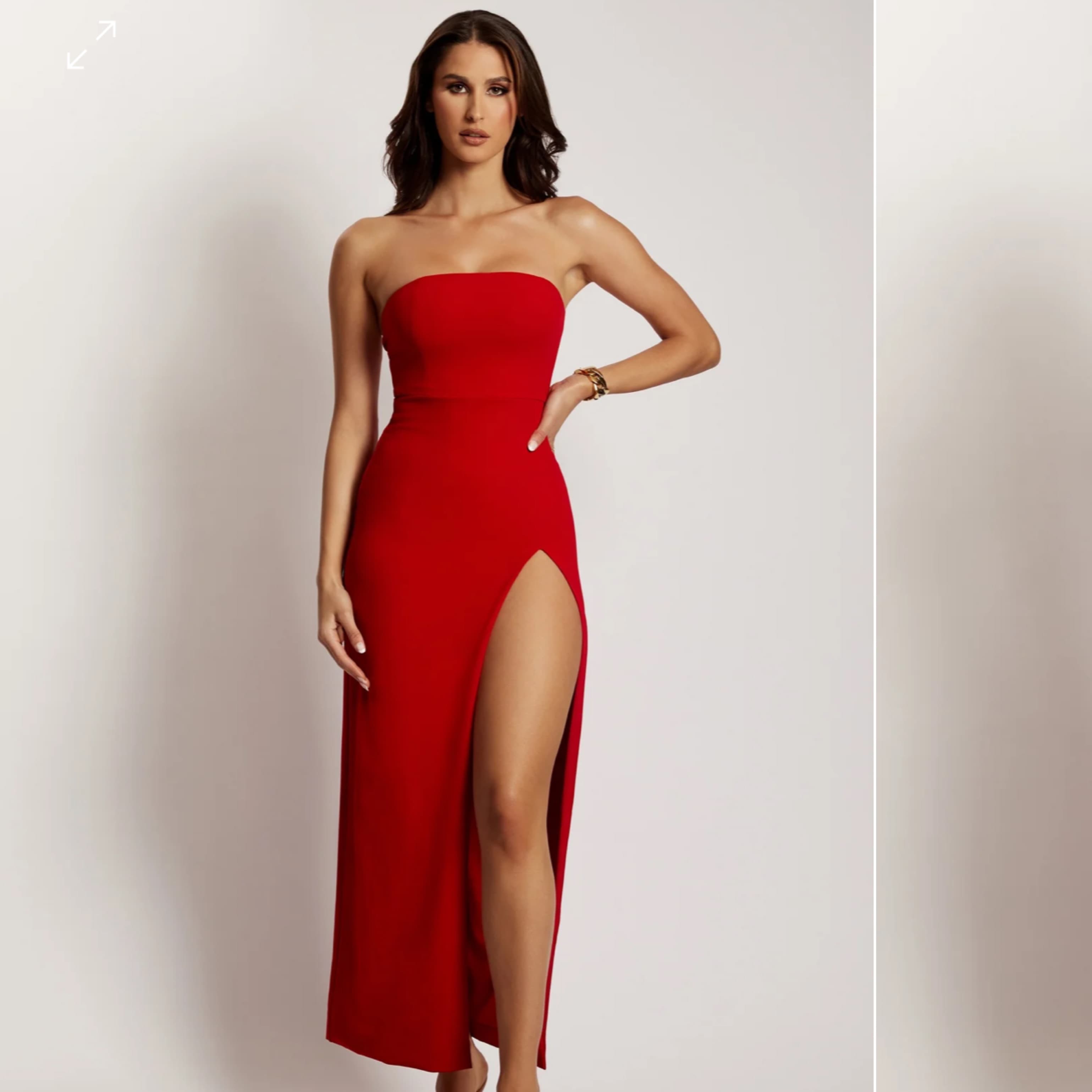 Maxi Split Front Dress - Red - Image 1