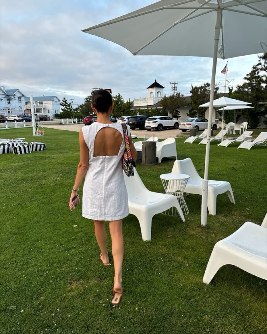 Linen-Blend Shell Mini Dress - Image 3