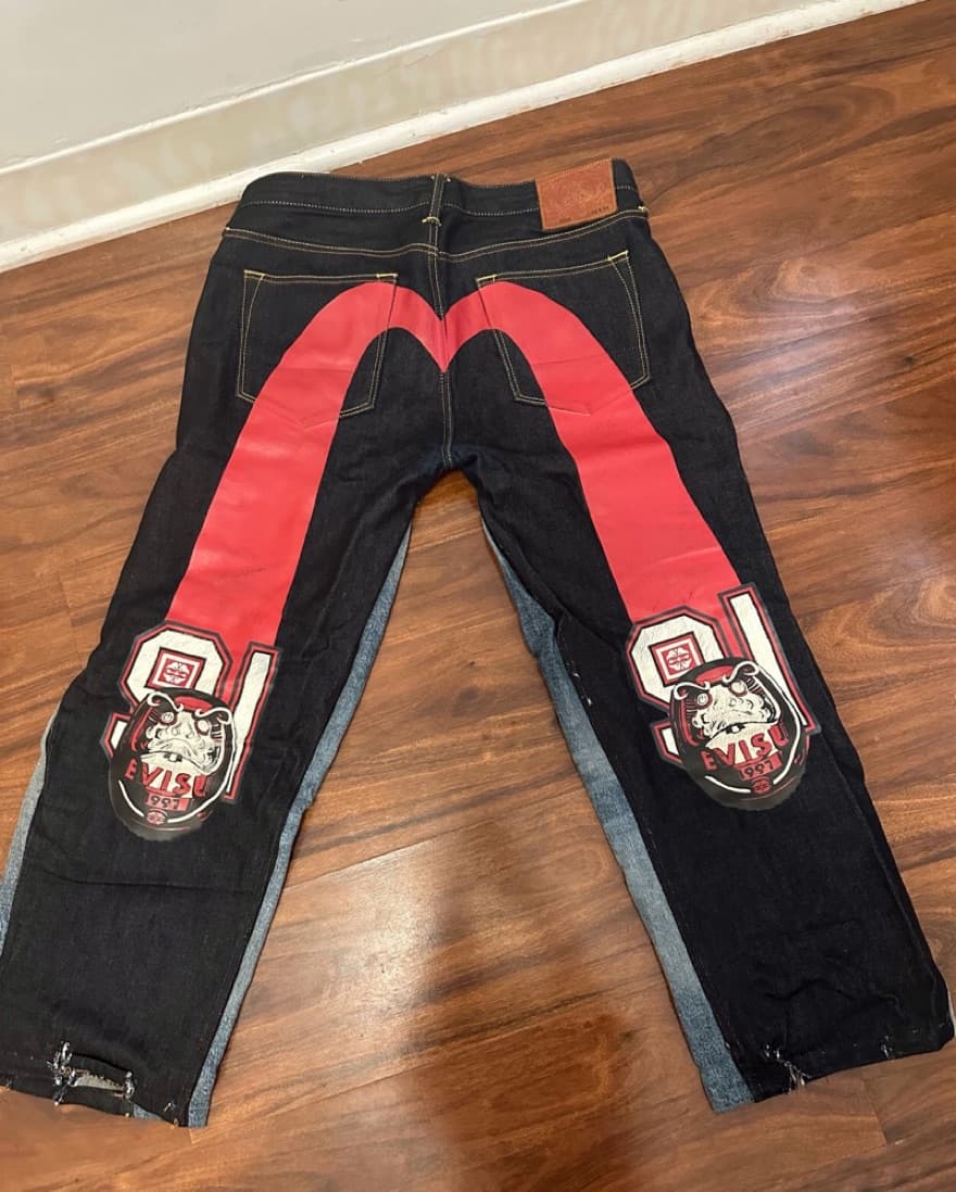 Revamped Rare Evisu Denim Baggy Jeans - Image 3