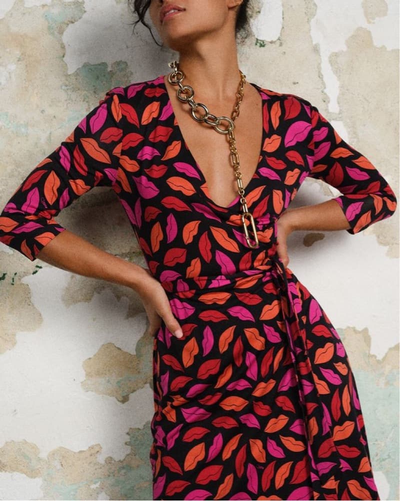 Vibrant Lips Wrap Dress - Image 1