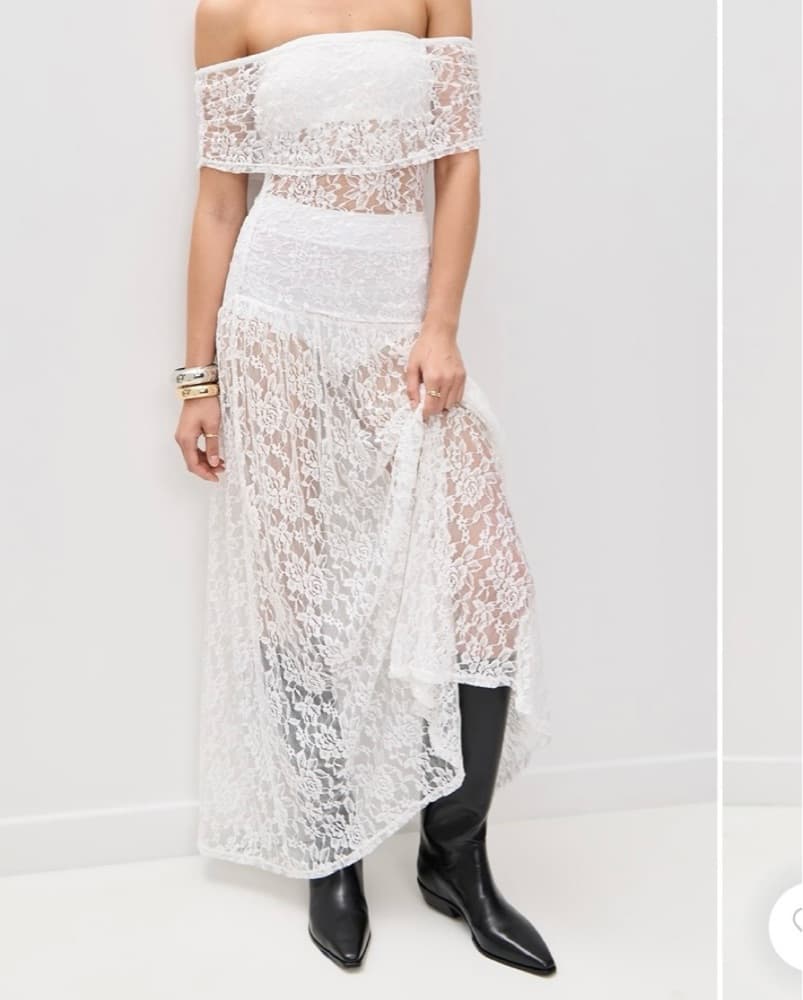 Lioness White Lace Off Shoulder Dress - Image 2