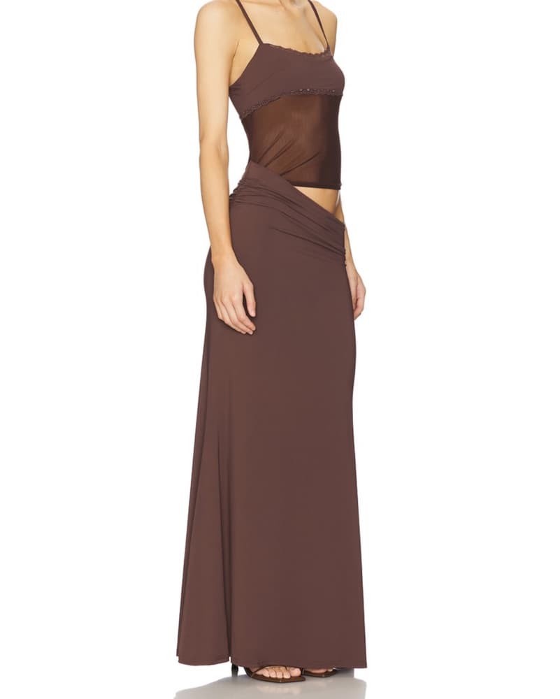 Brown Celyse Midi/Maxi Dress  - Image 3