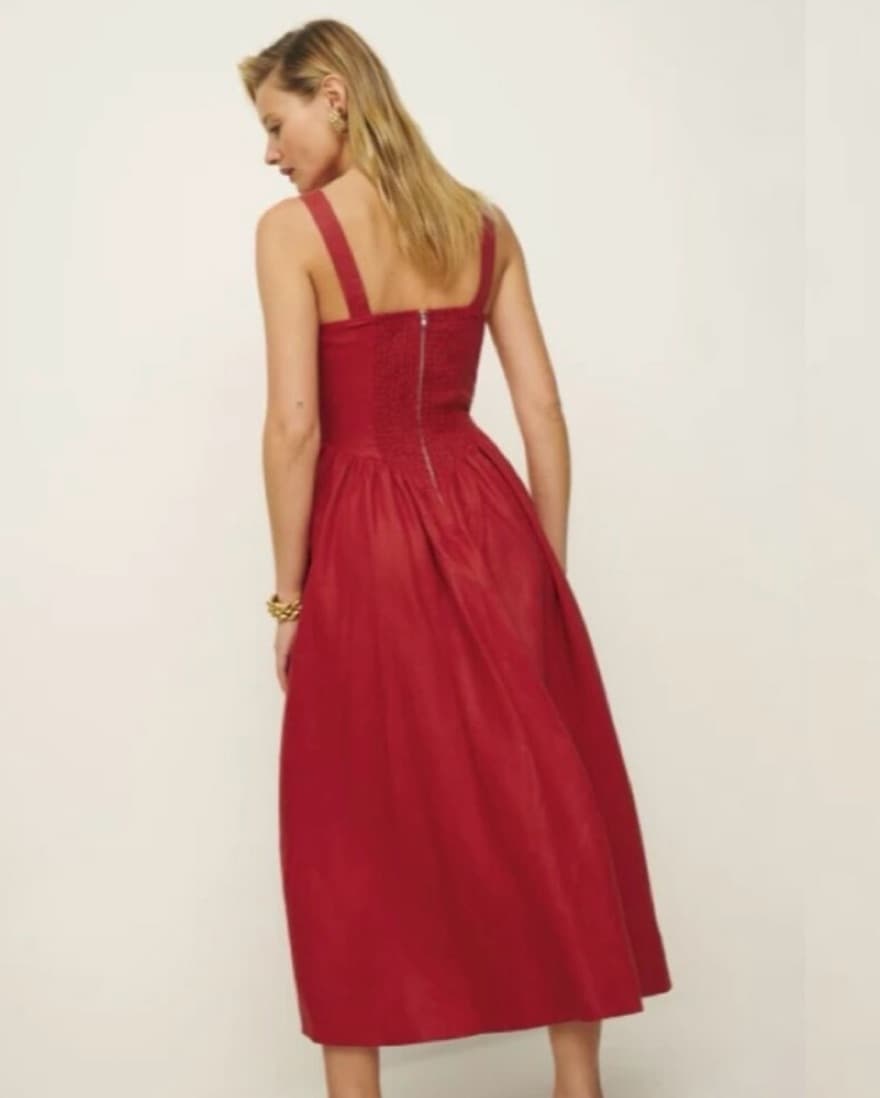 reformation balia linen dress size 2 - Image 2