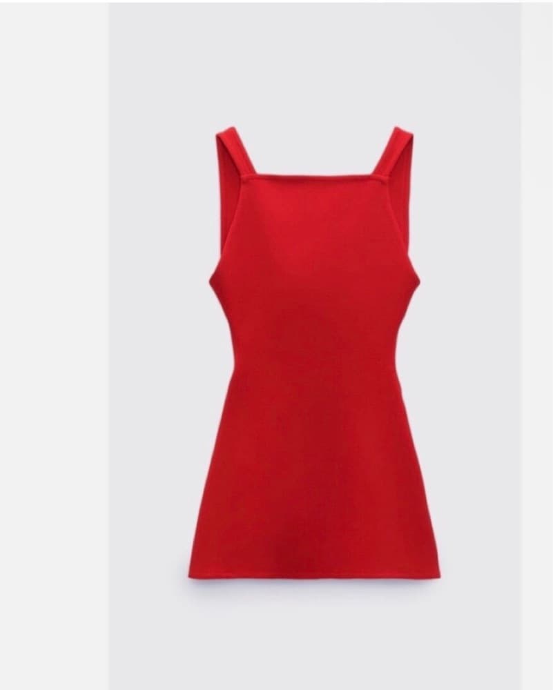 Zara Red Mini Cut Out Dress - Image 1