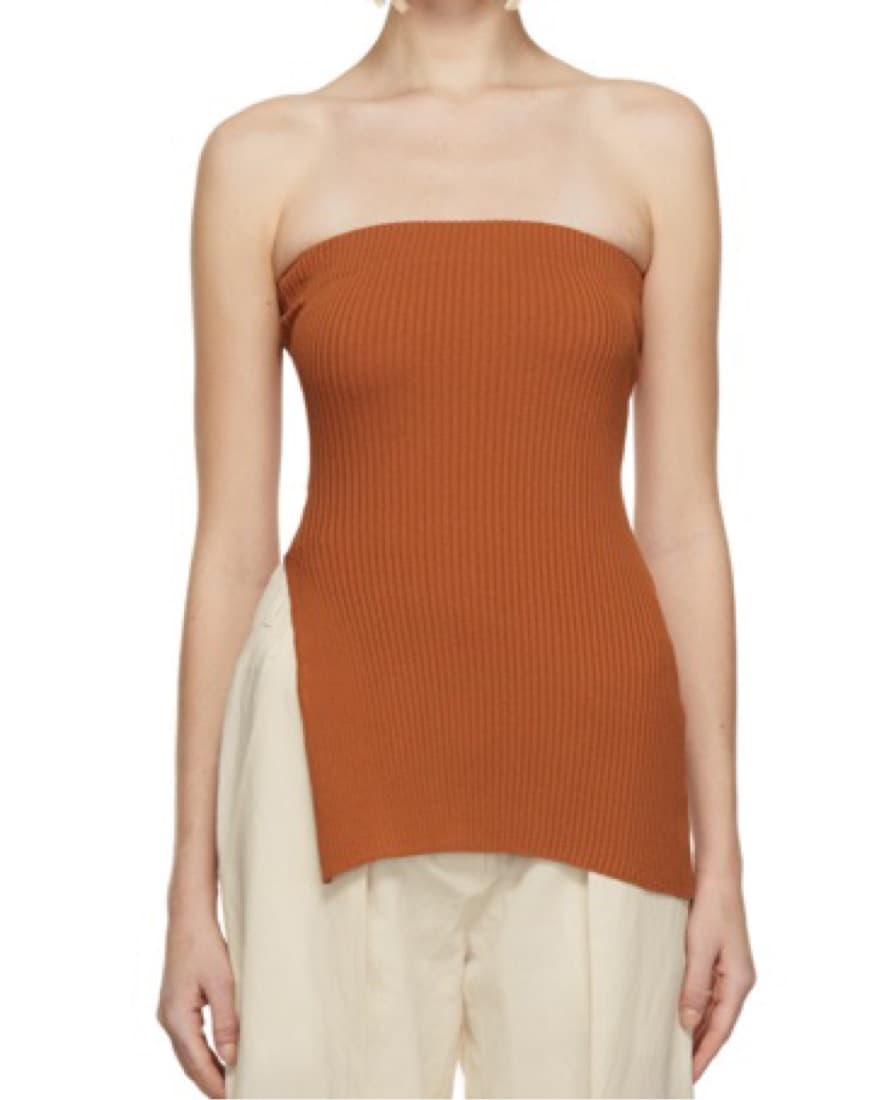 Orange Knit Top With Side Slit  - Image 2