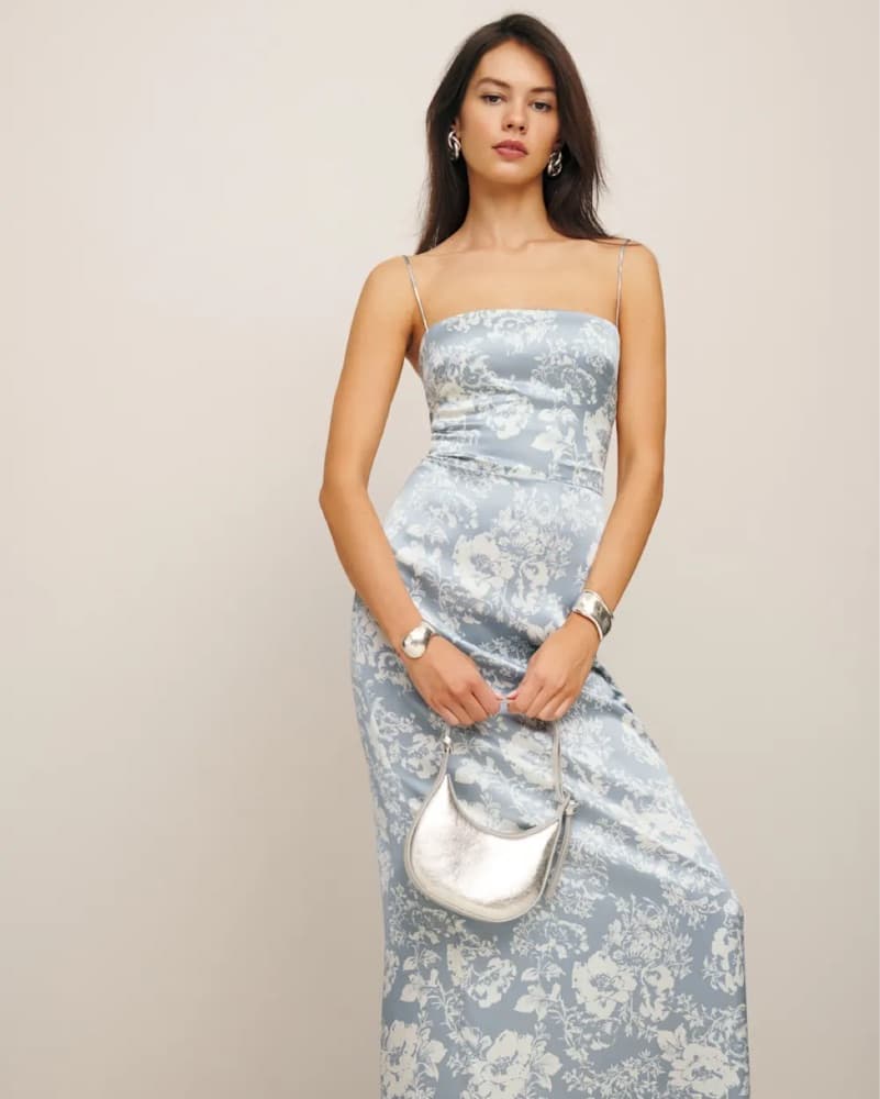 Reformation Frankie Dress In Porcelain - Image 4