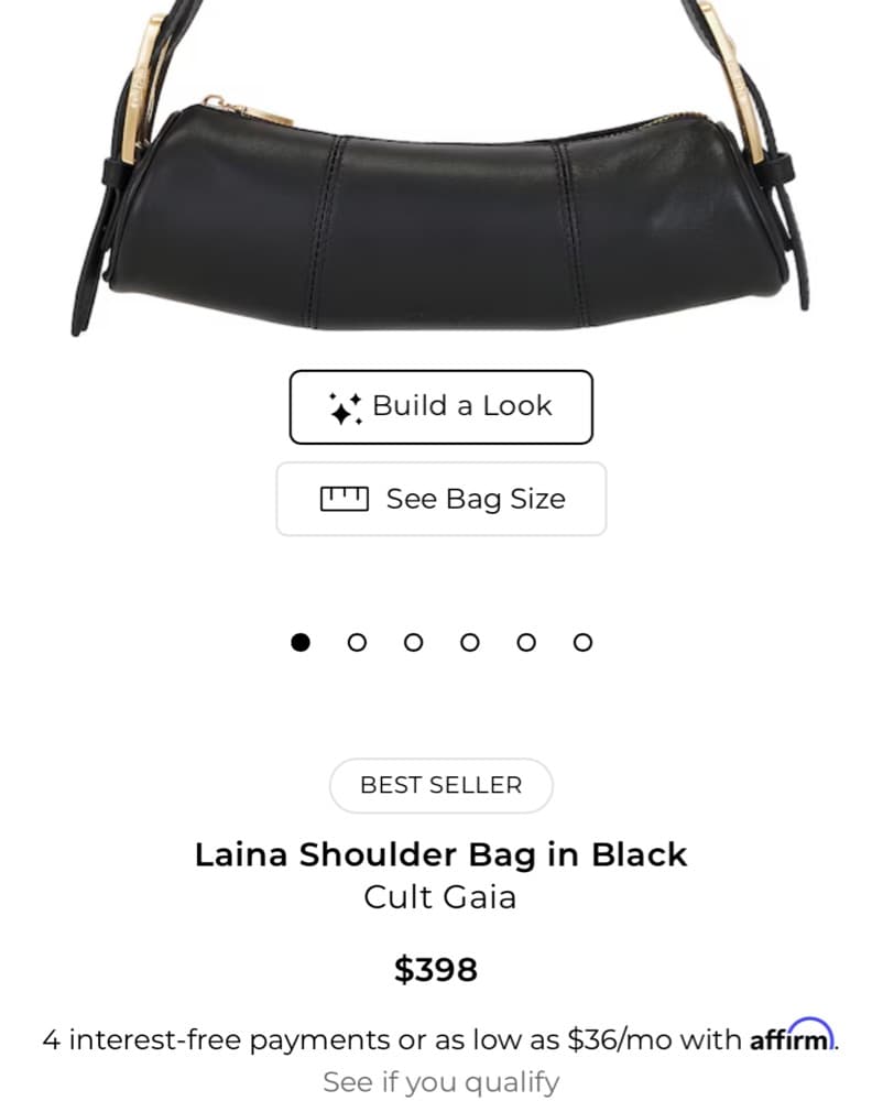Cult Gaia Laina Black Barrel Bag - Image 4