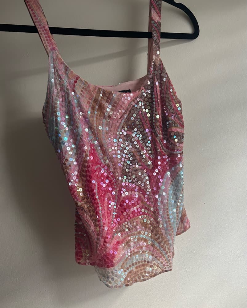 Lafayette 148 Multicolor Sequin Top - Image 1