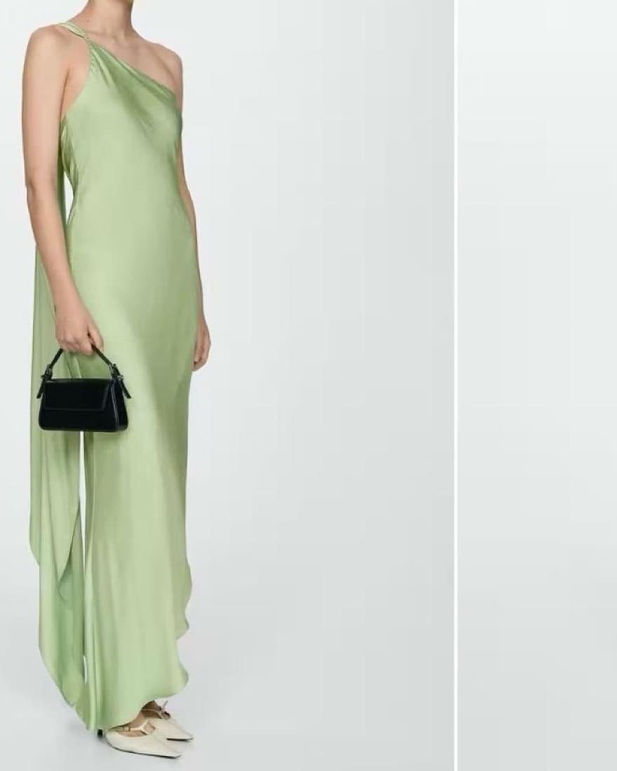Mango Asymmetrical Dress With Scarf  - Image 2