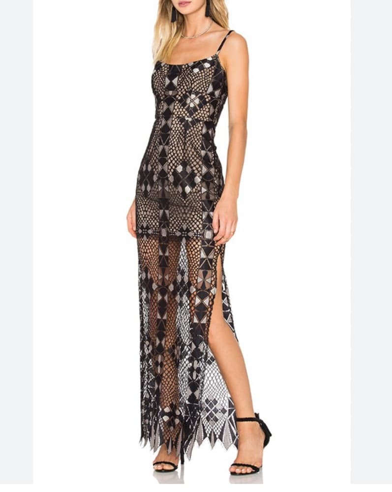 BCBGMAXAZRIA Evelina Black Lace Dress - Image 1