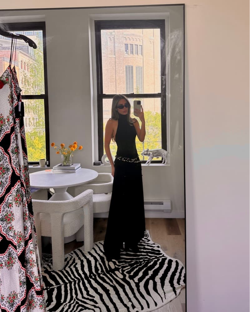 Siedres Black Silver Belt Dress - Image 3