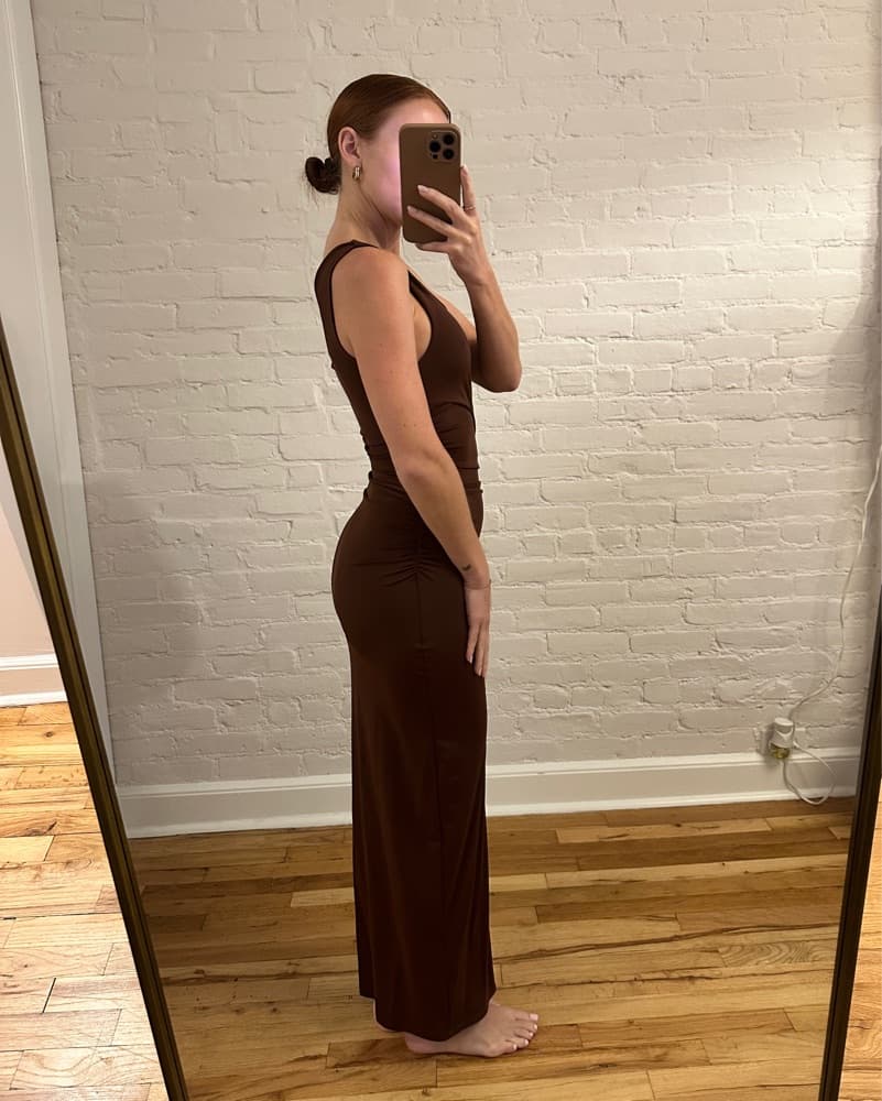 Brown One-Shoulder Maxi Dress  - Image 5