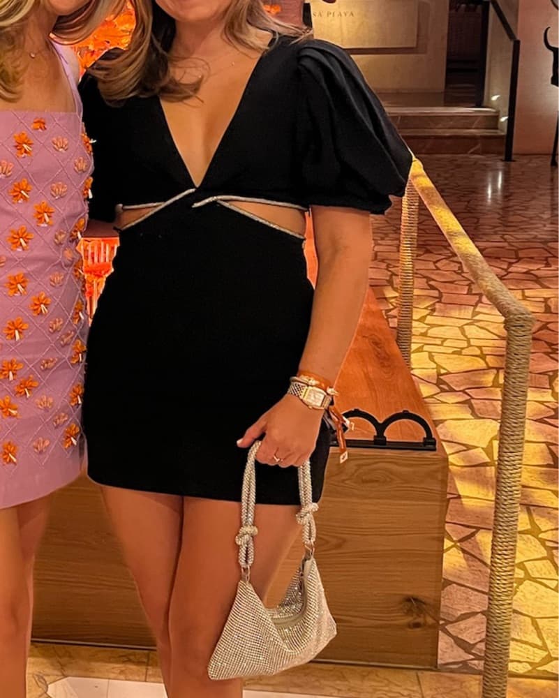 ALC Black Puff Sleeve Dress - Image 4