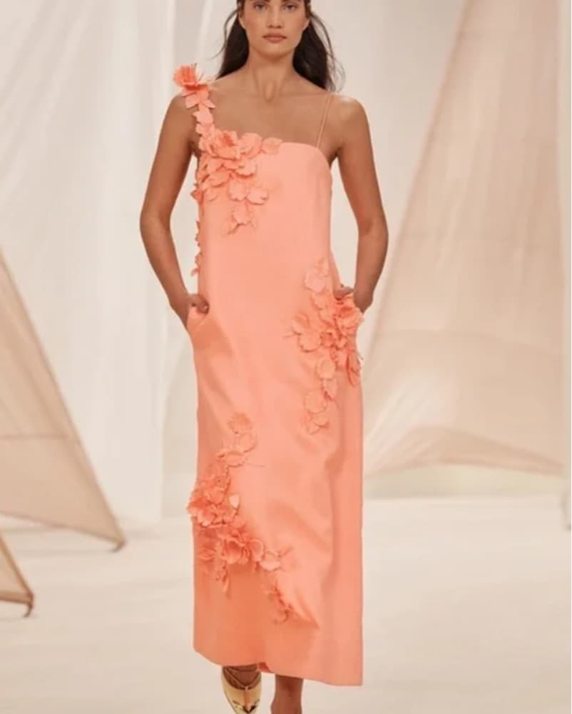 Zimmerman High Tide Linen Midi Dress - Image 1