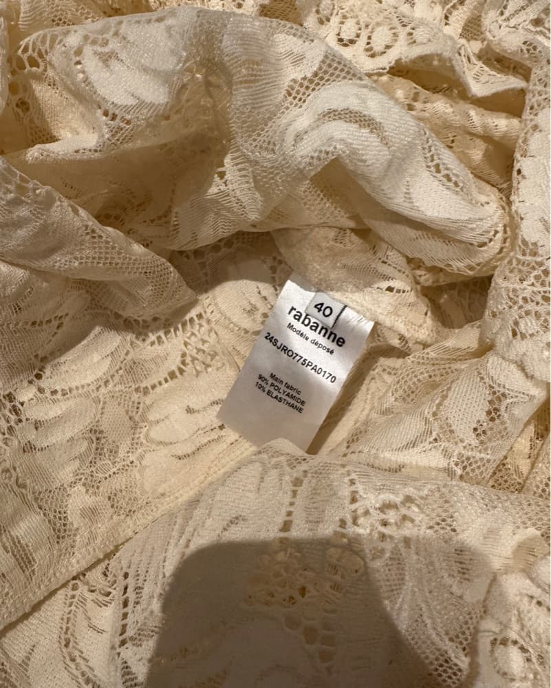 Paco Rabanne Ivory Lace Dress  - Image 5