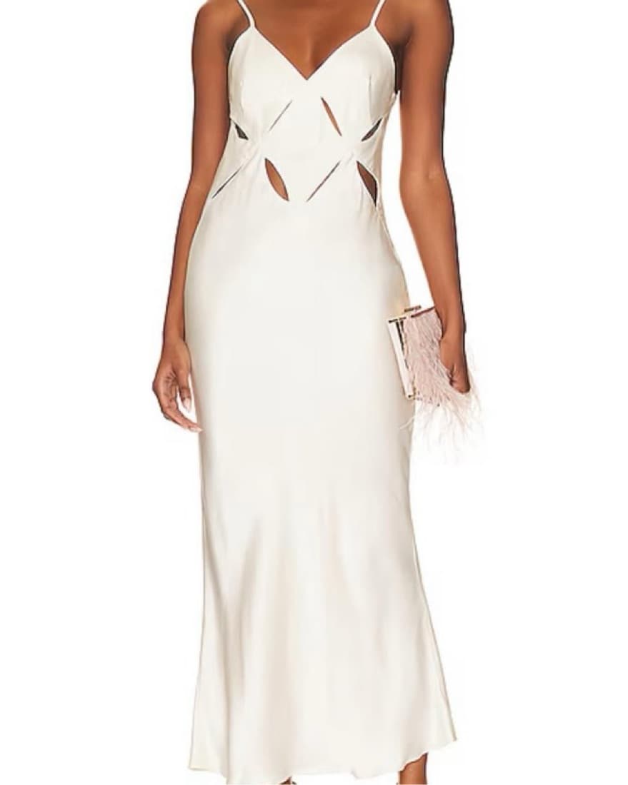 Shona Joy White Cut Out Slit Maxi Dress - Image 1