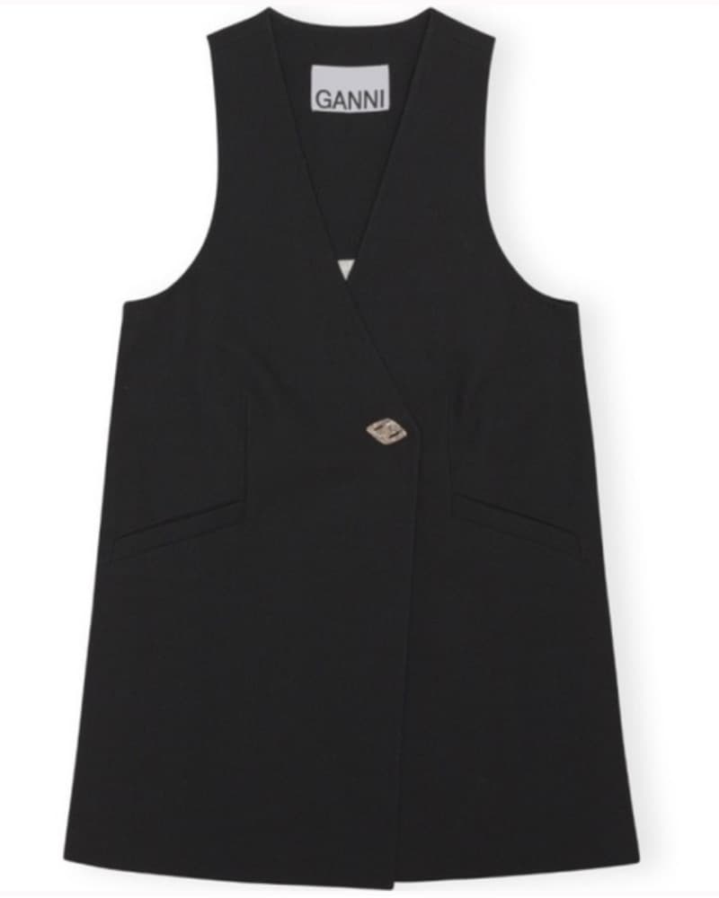 GANNI Black Vest Dress - Image 2