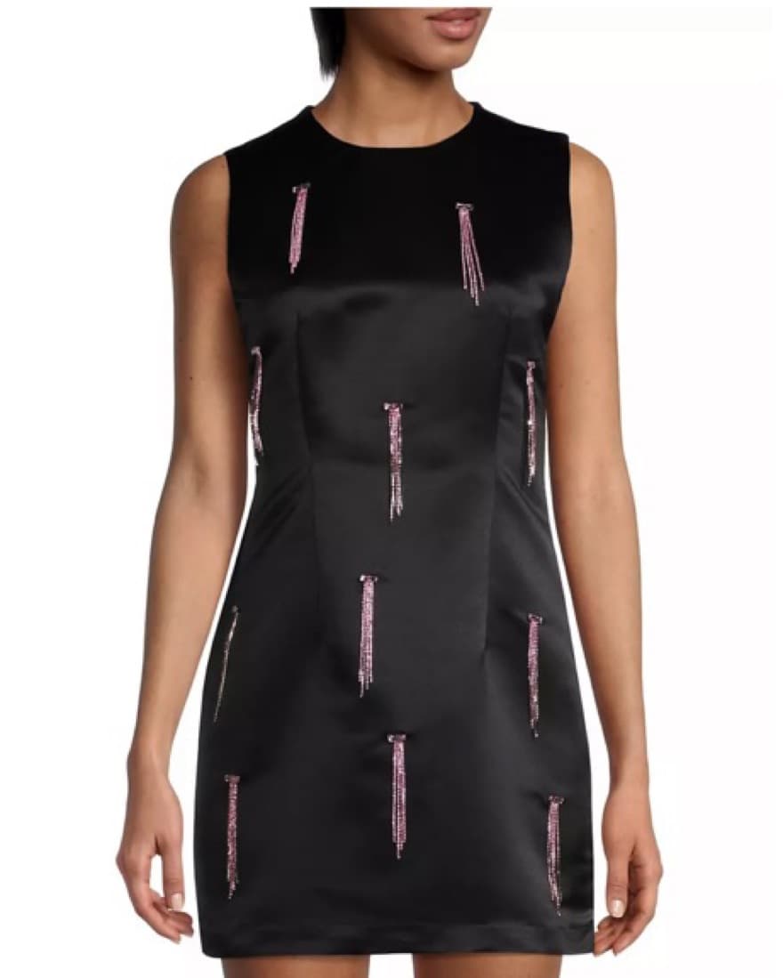 Cynthia Rowley Rhinestone Satin Dress - Image 3