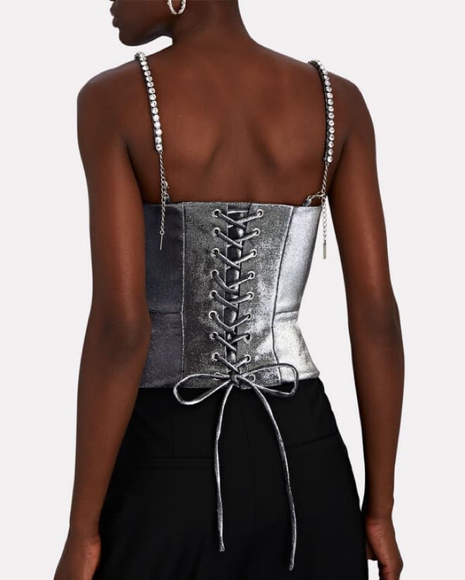 Silver AREA Corset with Crystal Straps - Image 3