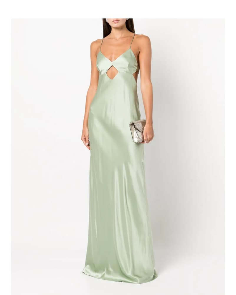 Michelle Mason Cut out Silk Green Dress - Image 1