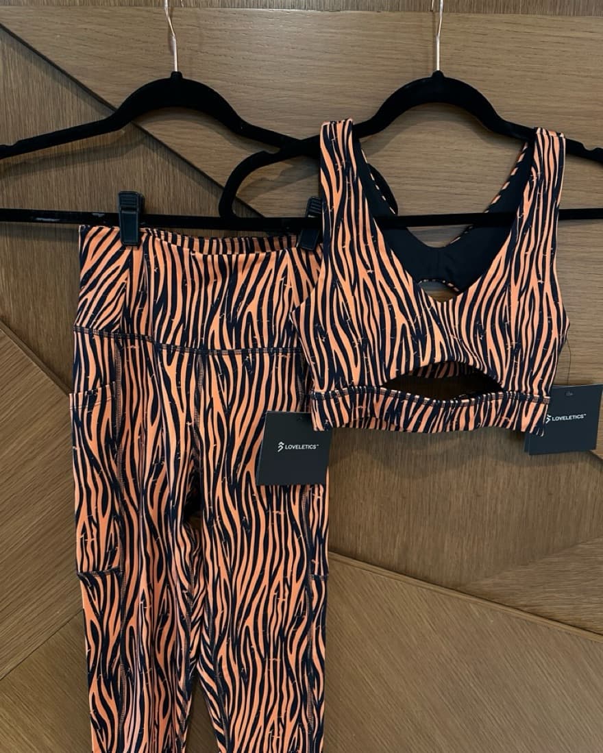 Orange Patterned Workout Set - Image 1