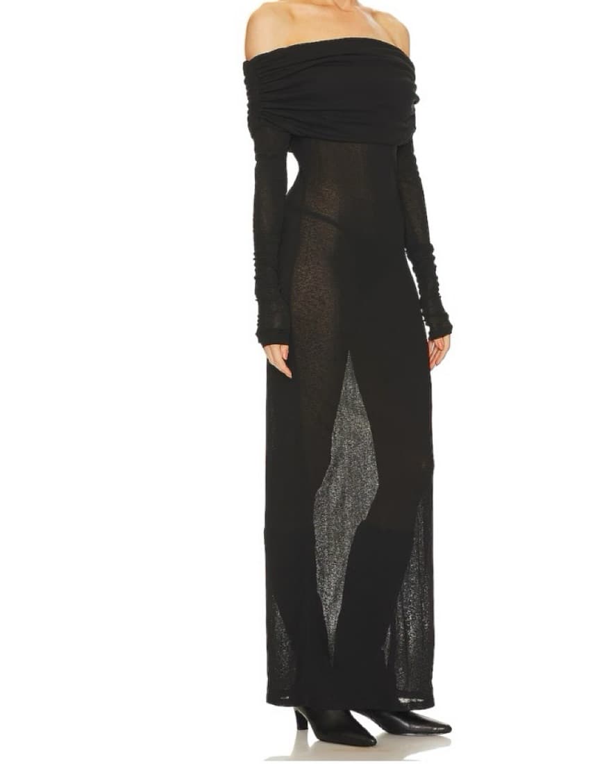 Chantal Black Sheer Gown - Image 2