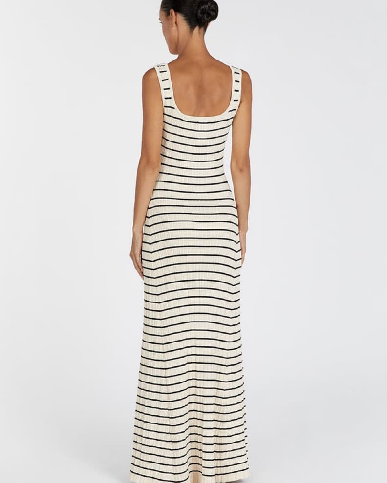Stripe Ribbed Maxi Dress - Image 4