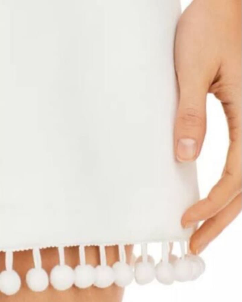 White Pom Pom Dress - Image 3