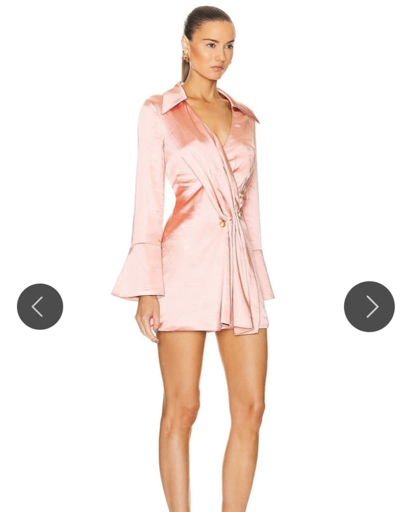 Cult Gaia Mari Satin Dress In Lychee - Image 2