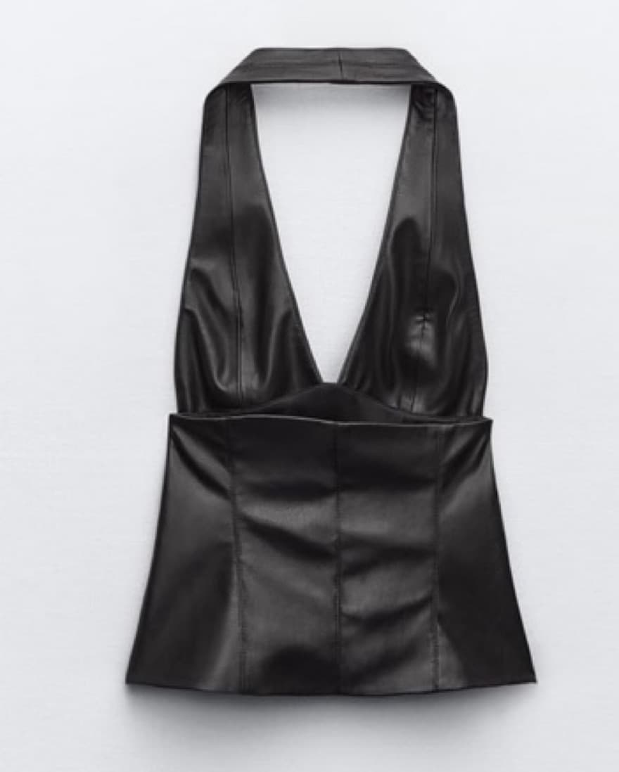 Halter Faux Leather Top Zara - Image 3