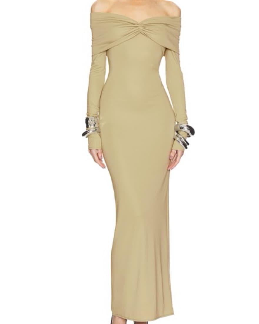 Helsa Jersey Off Shoulder Maxi Dress  - Image 1