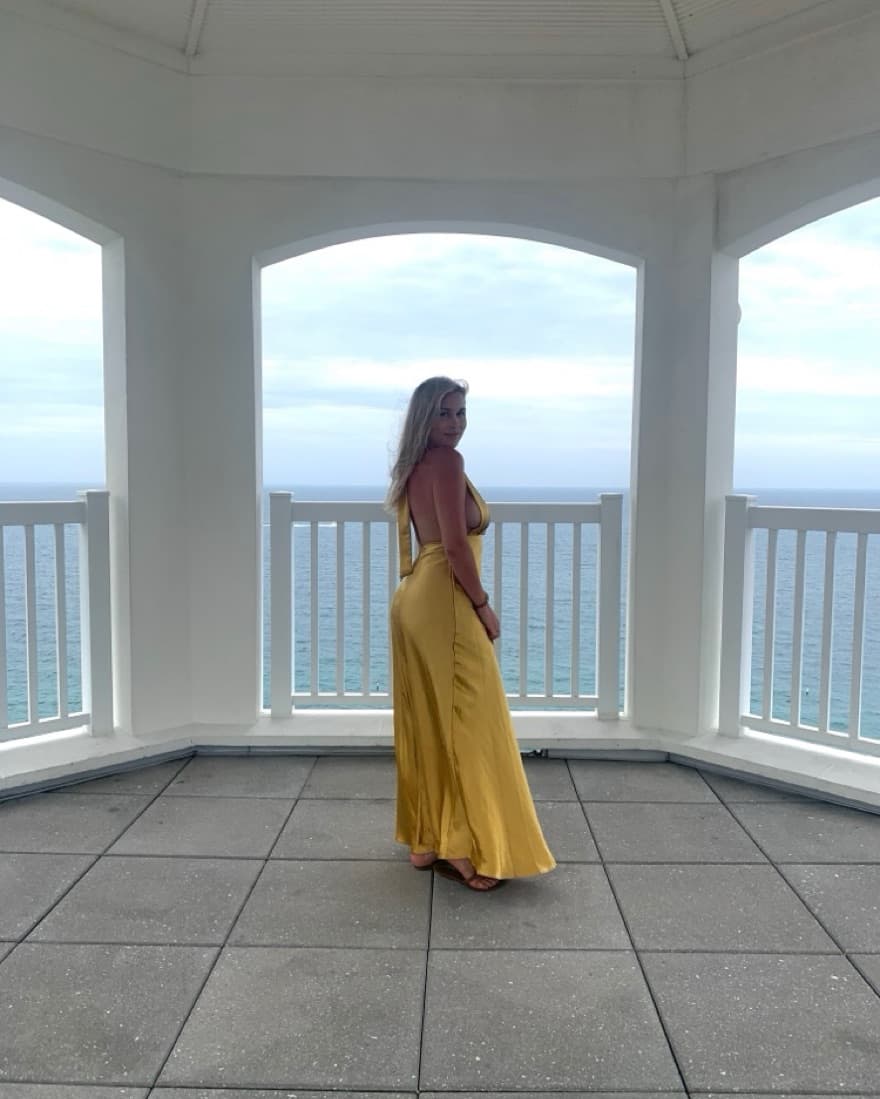 Mustard Satin Dress  - Image 3
