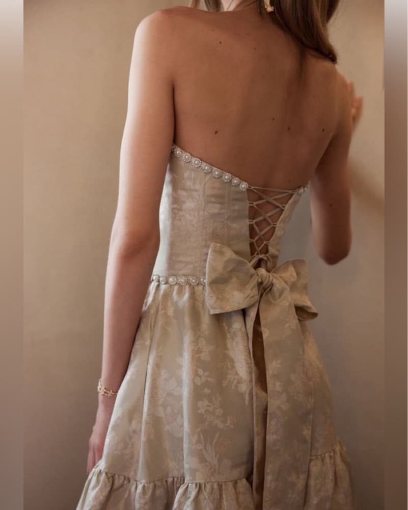 V. Chapman Vivian Dress In Taupe Windsor - Image 2