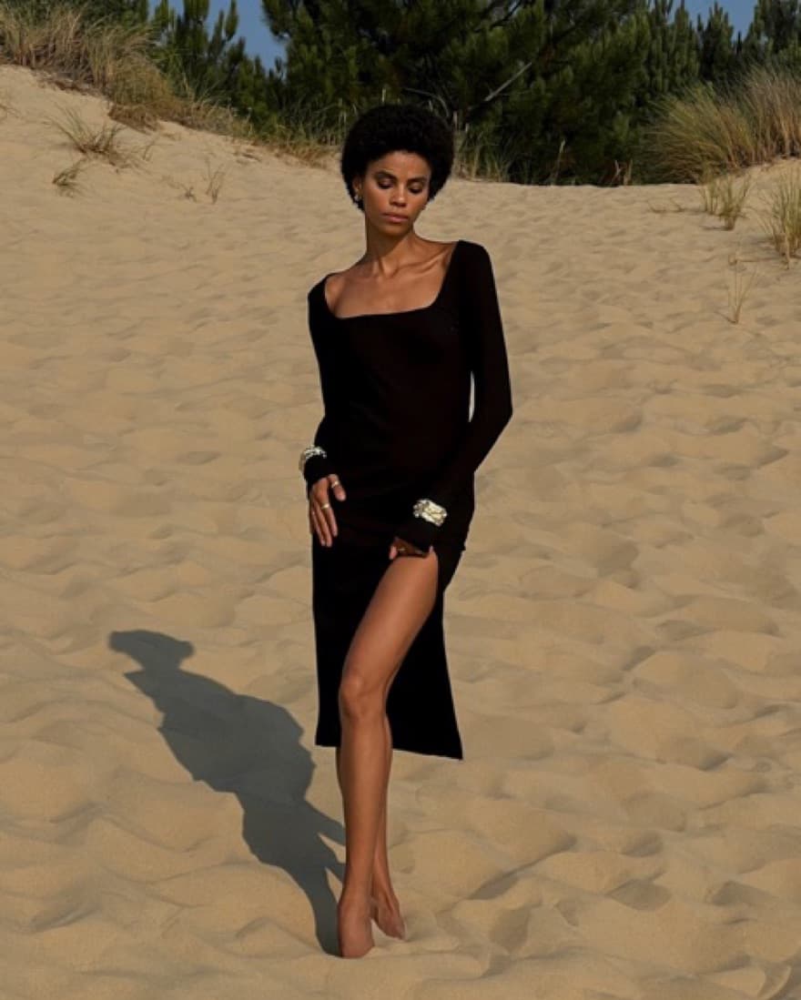 NA-KD Square Neck Slit Dress  - Image 2