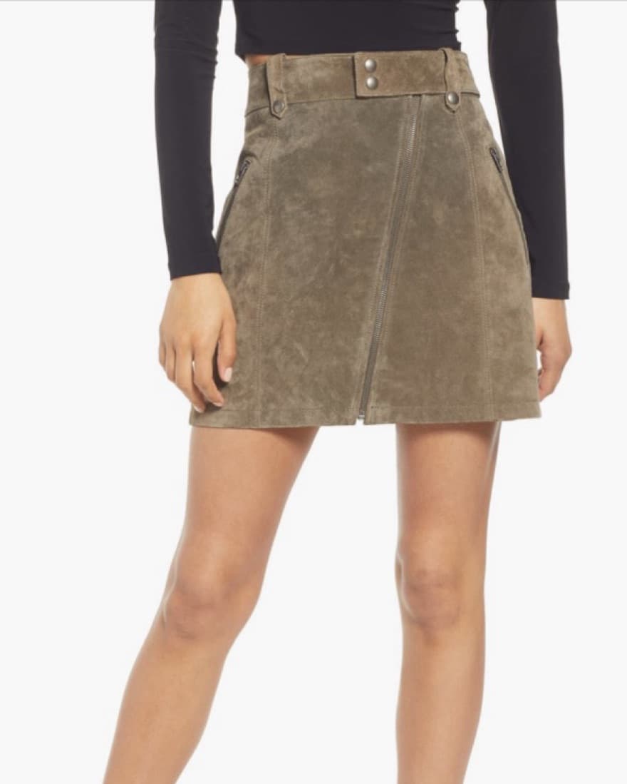 BLANKNYC Zip Suede Miniskirt - Image 1