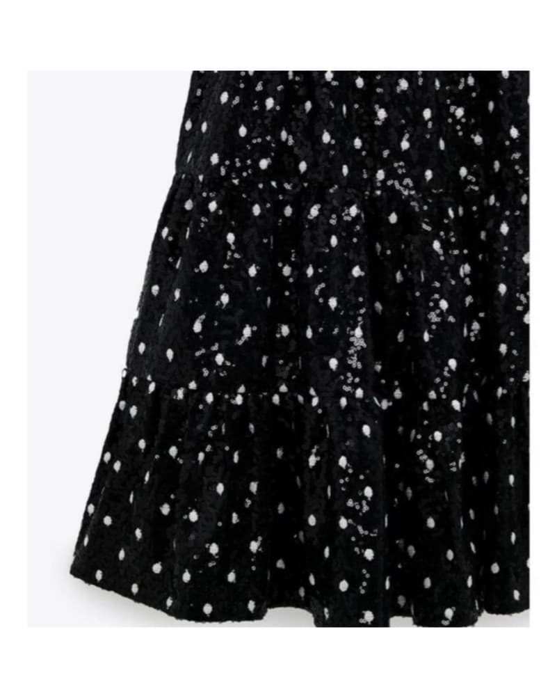Zara Sequin Polka Dot Mini Dress - Image 3