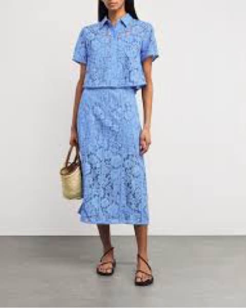 Me + Em Blue Lace Midi Skirt 6 - Image 2