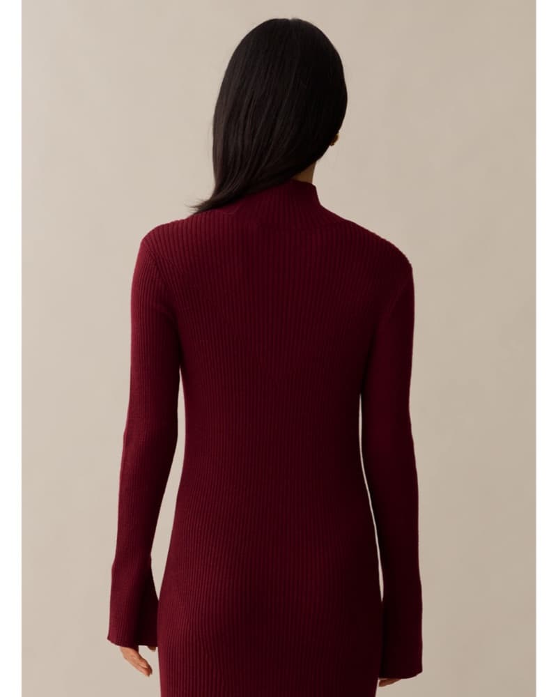 Red Burgundy Sweater Dress - Image 3