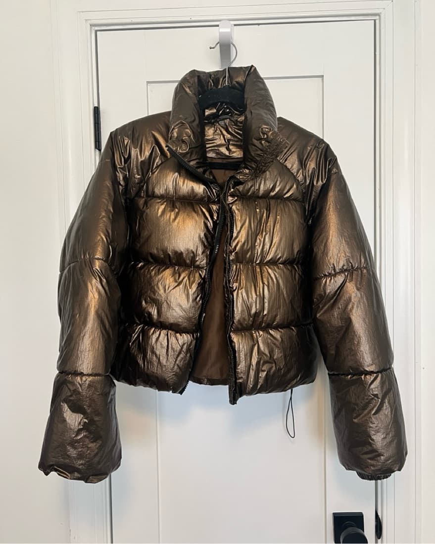 Bronze/Chrome Cropped Puffer - Image 2