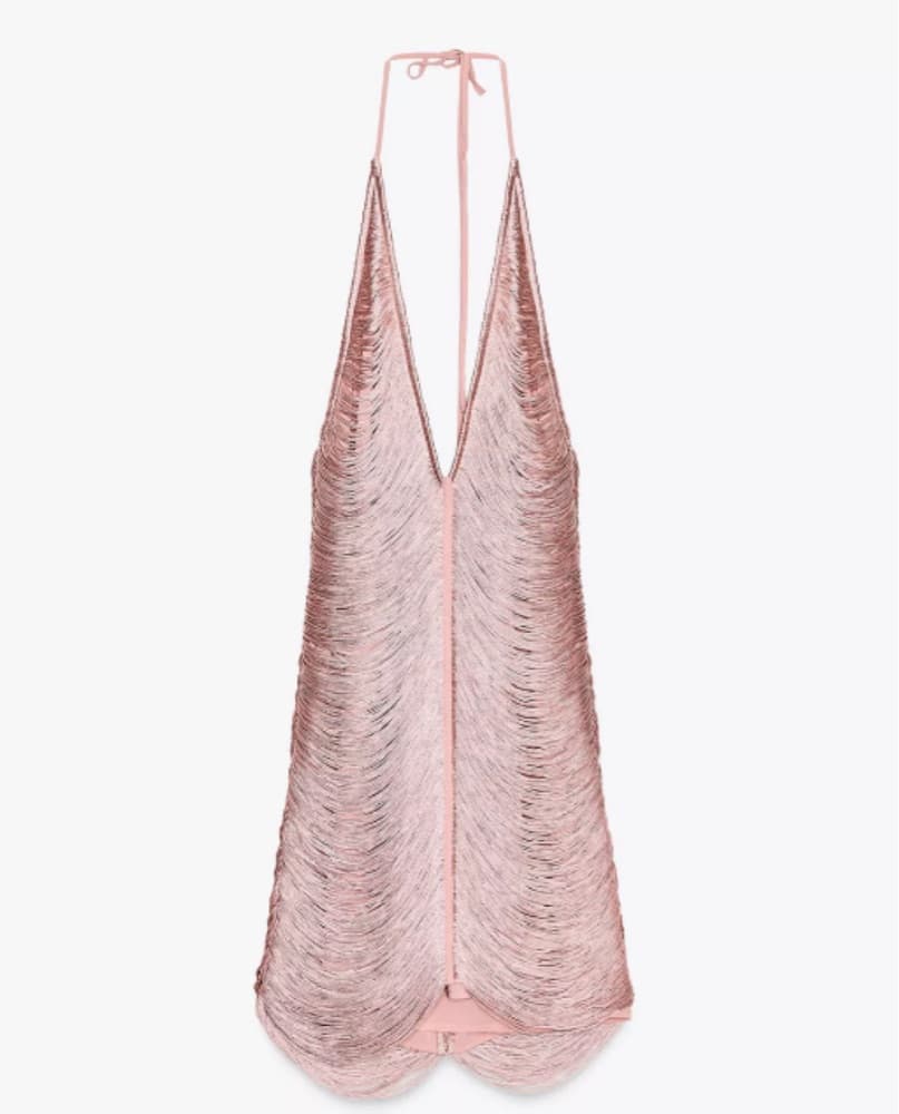 Pink Zara Fringe Mini Dress  - Image 1