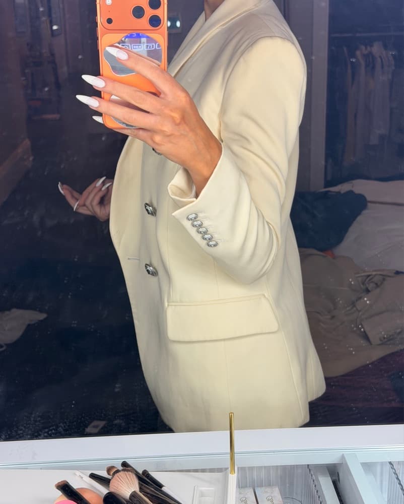 BALMAIN WHITE/CREAM BLAZER SZ 36 - Image 4