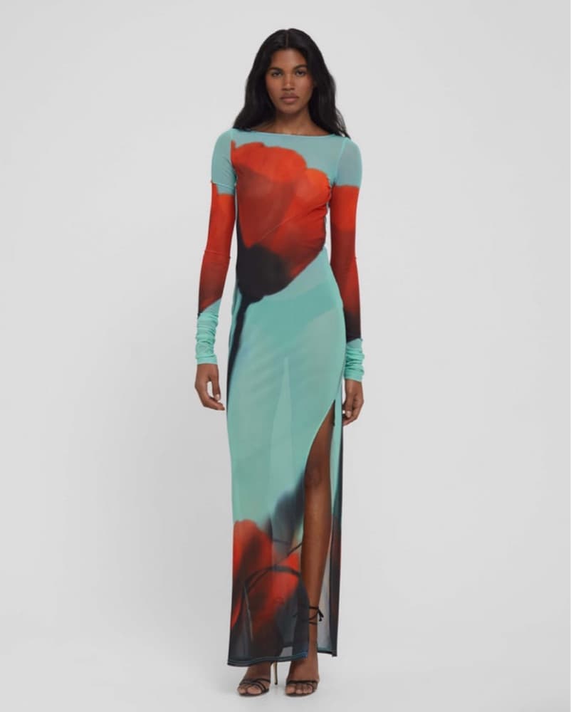 Multicolor Abstract Print Long Dress - Image 2