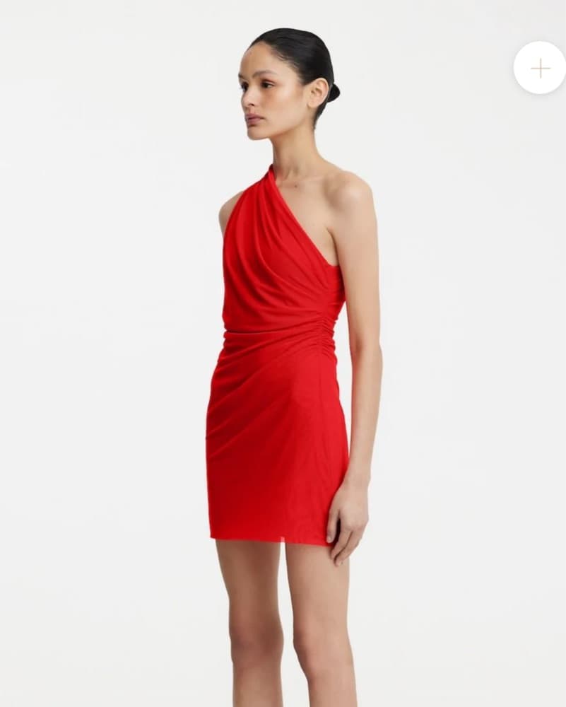 Vibrant One Shoulder Red Tillie Dress - Image 2