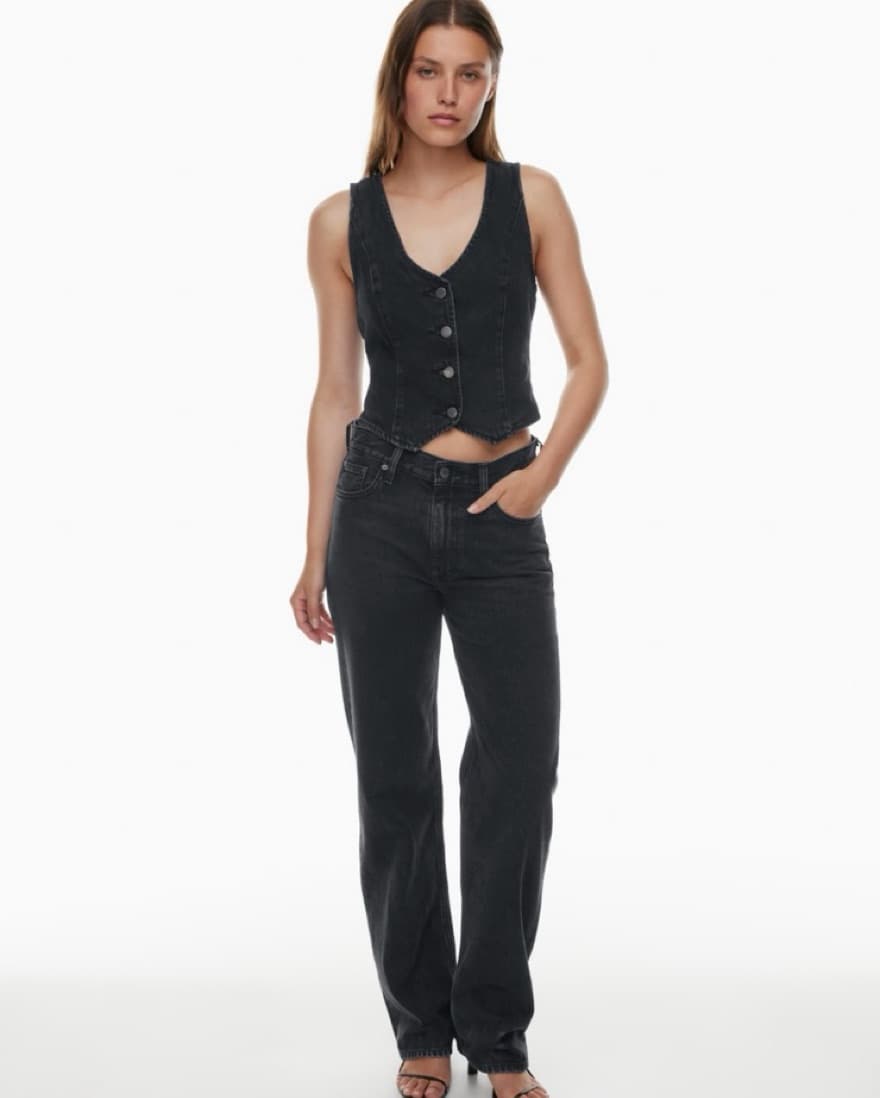 Aritzia 90’s Black Denim Vest - Image 2