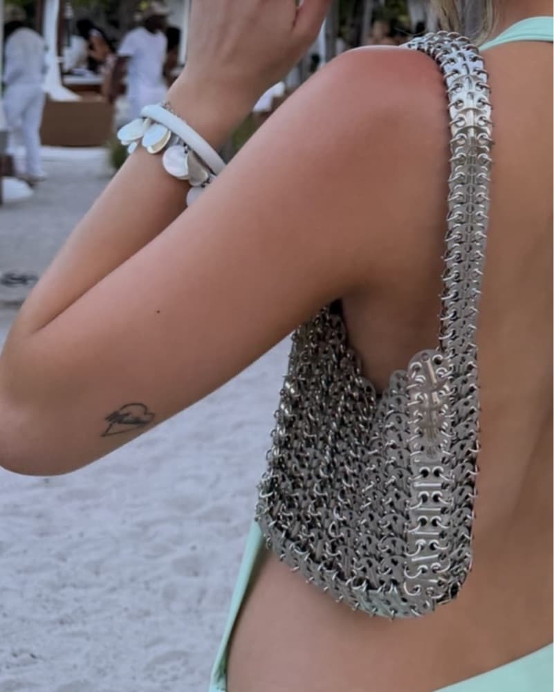 silver chain mail purse - Image 1